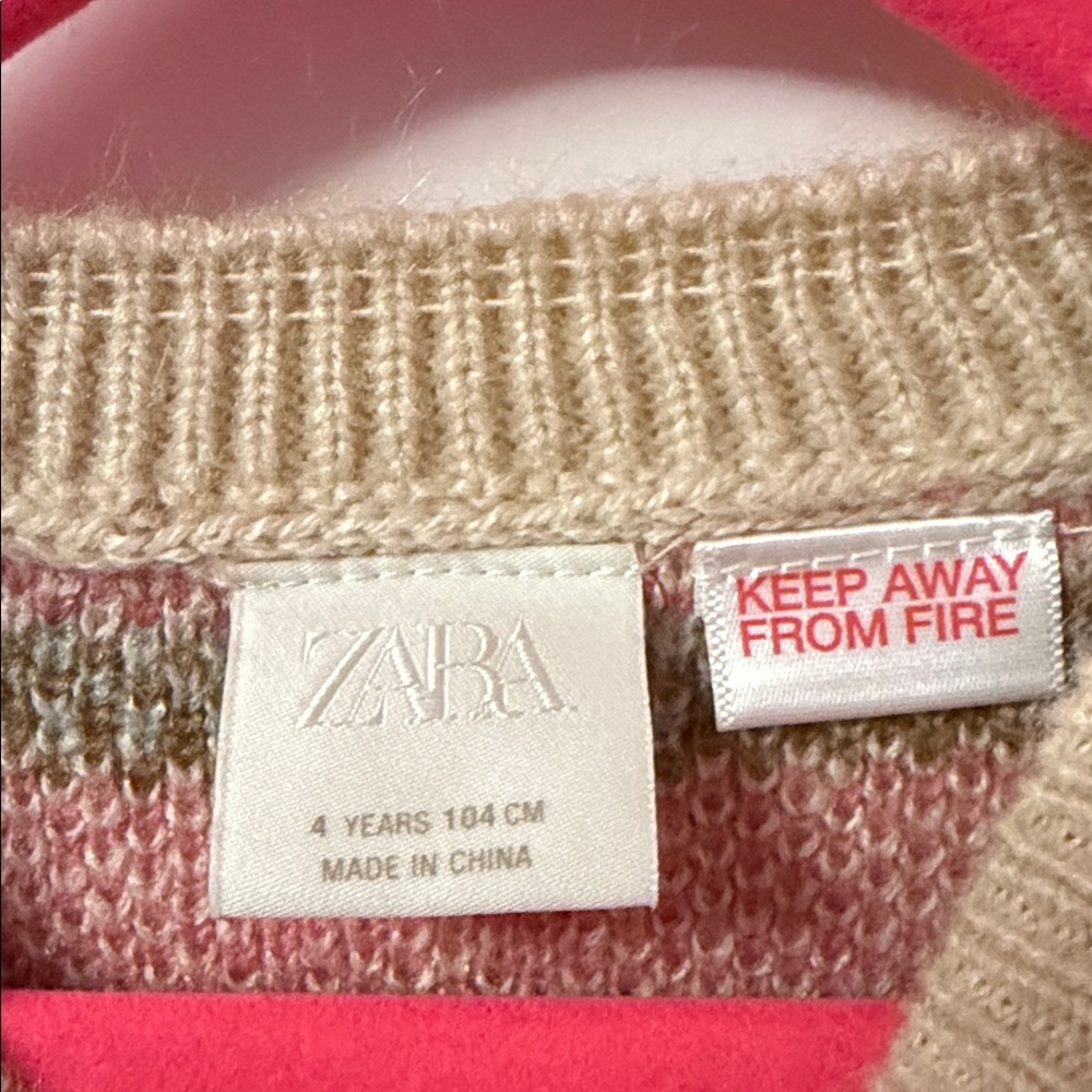ZARA JACQUARD KNIT SWEATER WITH WOOL- 4 years - Picture 3 of 7